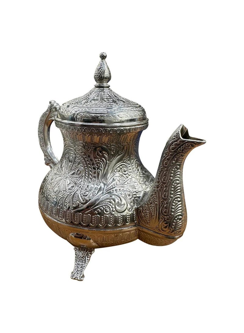إبريق شاي تركي عثماني من معدن الزاماك سعة 0.85 لتر – تصميم تقليدي بارز - Image 5